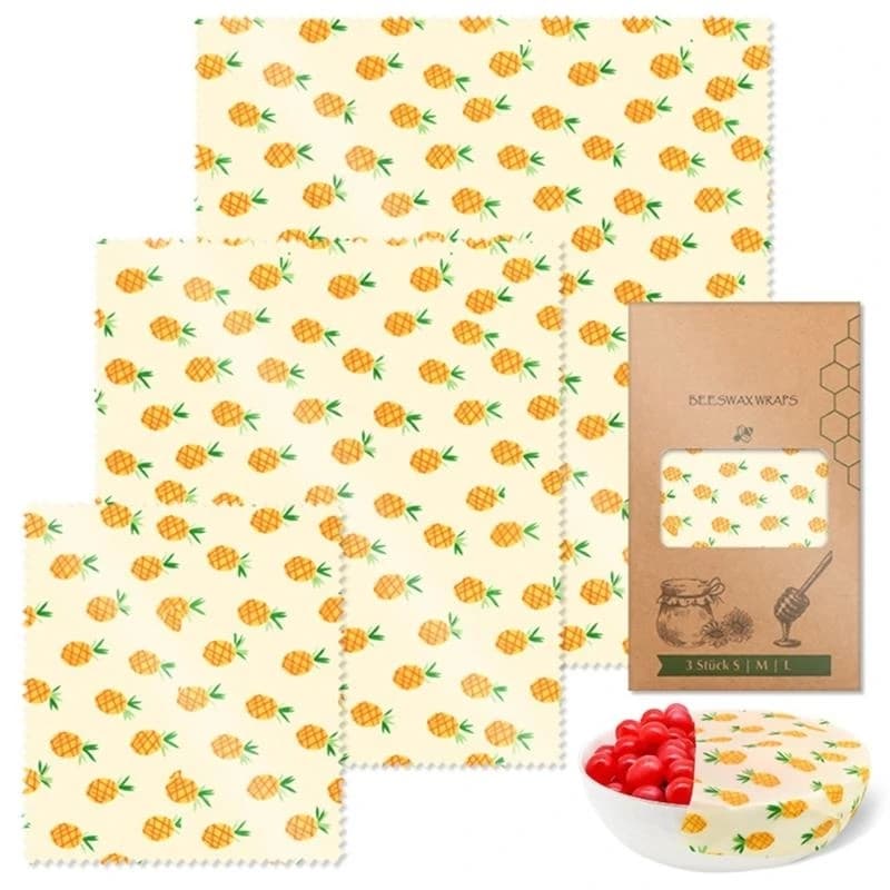 R9UF Practical Beeswaxs Wrap Assortment 3 Pieces Sturdy Multifunctional Storage Solution Home Accessory for Daily Use