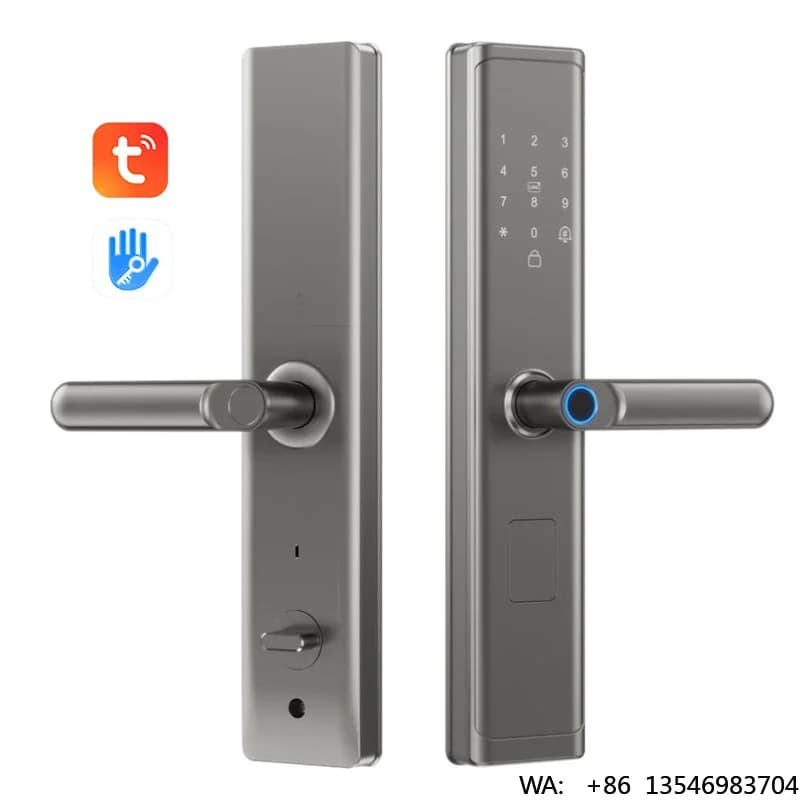 Home Gate Doorbell Handle Knob Digital Key Card Biometrics Fingerprint TTLock App Electronic Smart Door Lock Manufacture
