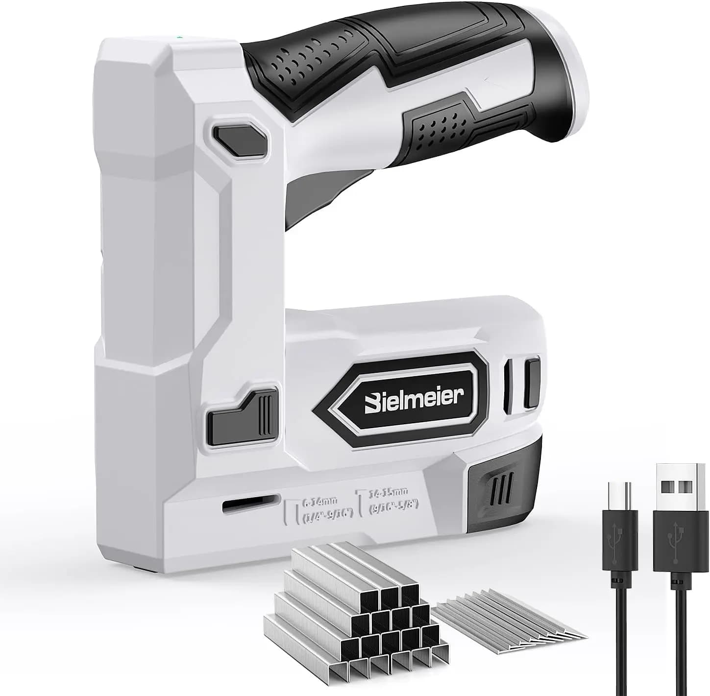 Kit 2-in-1: Graffettatrice Elettrica Senza Fili e Chiodatrice con Caricatore USB per Tappezzeria, Riparazioni, Falegnameria Fai-da-Te