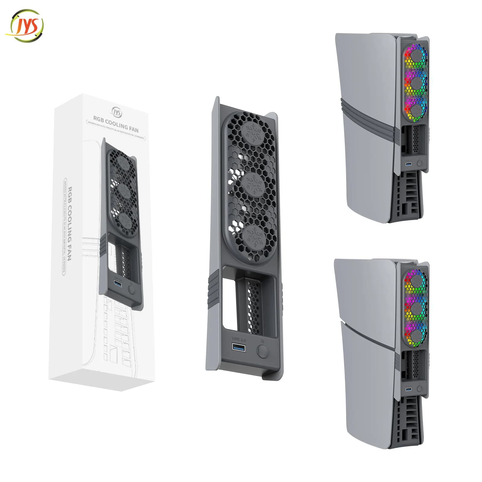 Adjustable Efficient Cooling Fan For PS5 Pro Host With LED Light High-Speed Silent Cooler Fan For PlayStation5 Slim Accessories