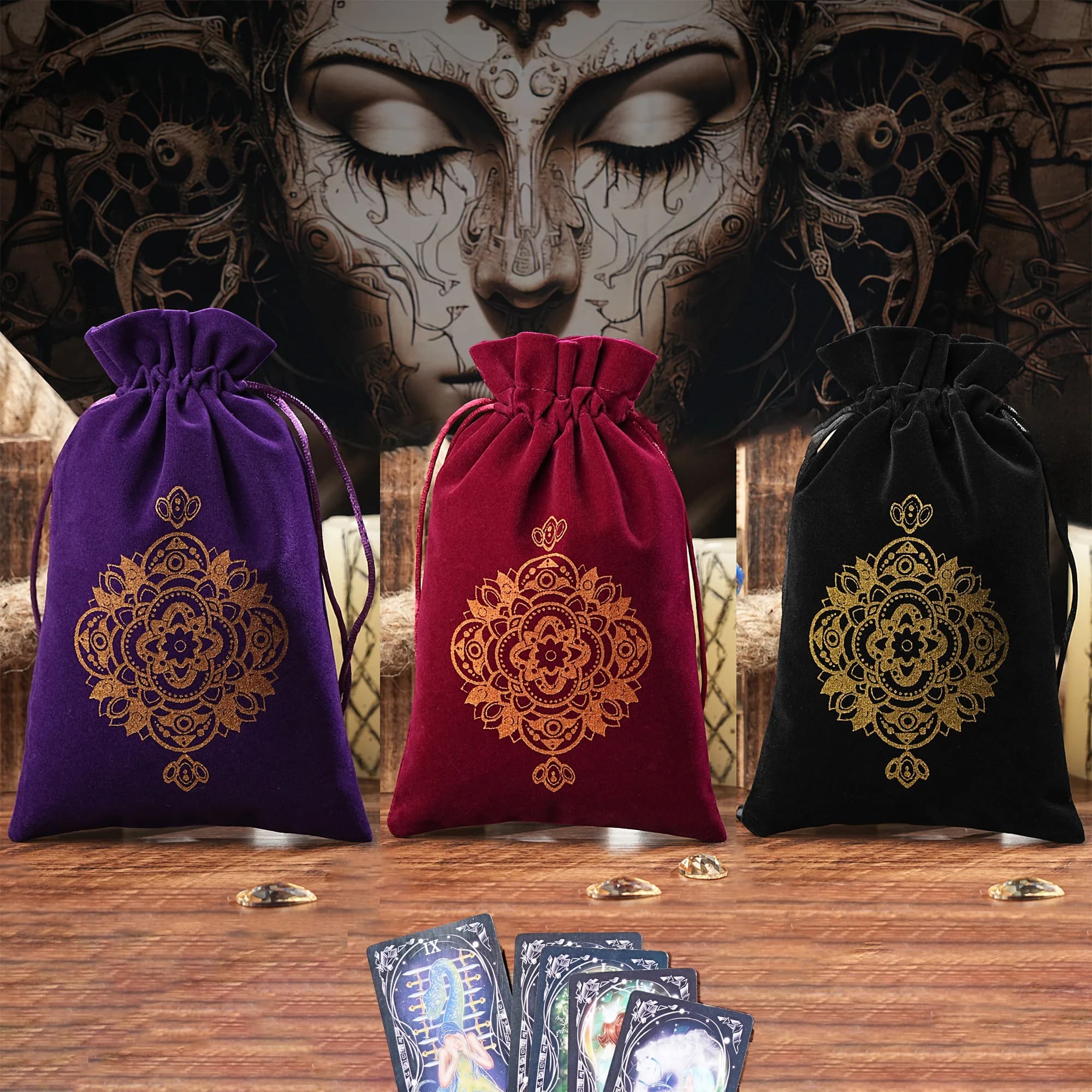 1pc 14x22cm Tarots in velluto di dimensioni maggiori sacchetto di immagazzinaggio di carte sacchetto di gioielli sacchetto regalo cosmetico da viaggio borsa a mano sacchetto di dadi moneta all'ingrosso
