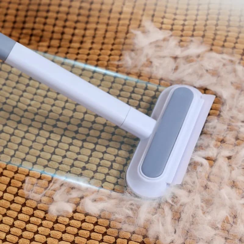 3 in 1 Long Handle Pet Hair Remover Brush Static Cat Hair Cleaner for Carpets Cat Trees Beds Ideal for Cat Furniture Cleaning