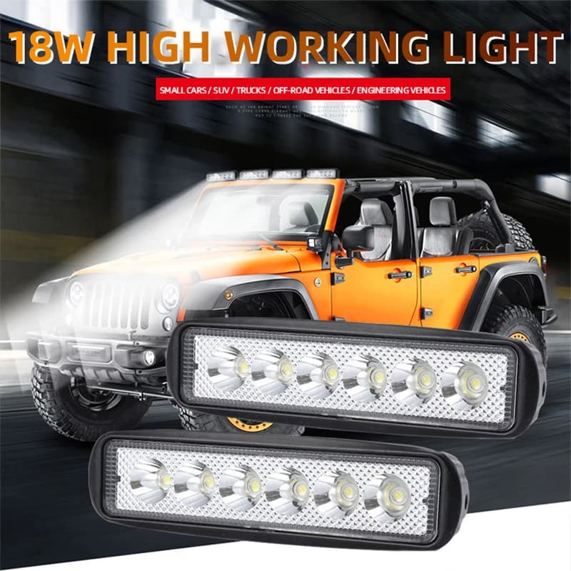 1/2pcs Car Work Light Strip Shaped Striped Spot Light White Offroad Automobile Truck 12V Guide Beans fog