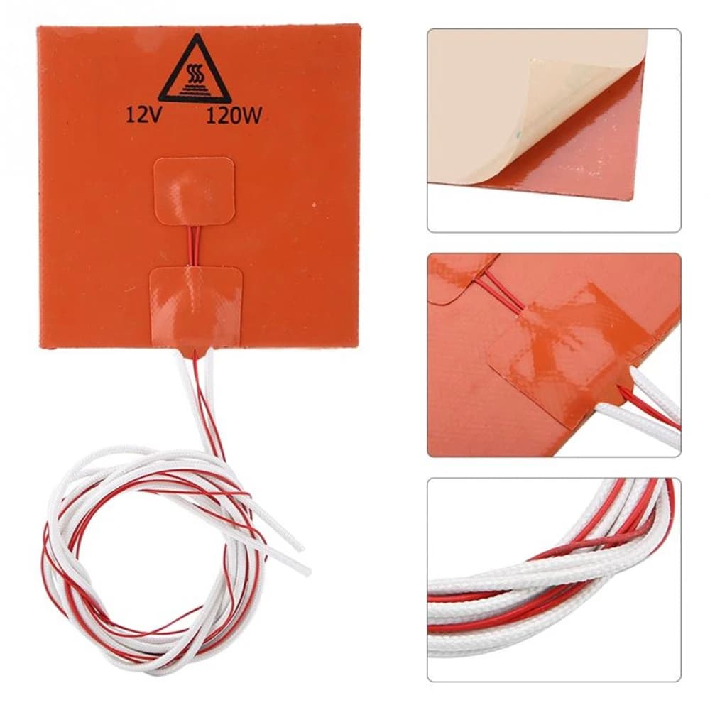Stampante 3D Letto caldo Accessori per stampante 3D Tappetino riscaldante per letto riscaldato a caldo in silicone Conversione ad alta efficienza termica