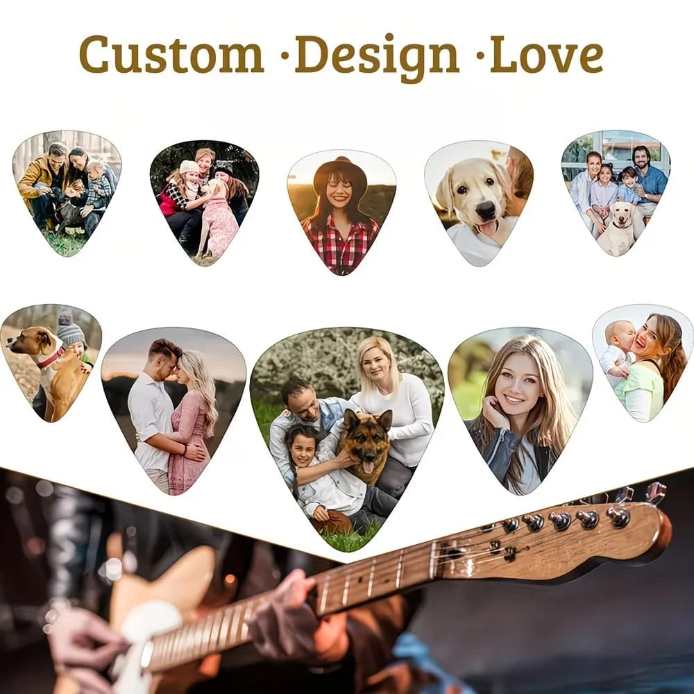 1/5/10 Pezzi Plettri per Chitarra Personalizzati, Plettri Professionali per Basso e Ukulele in Acrilico, Personalizzazione Privata