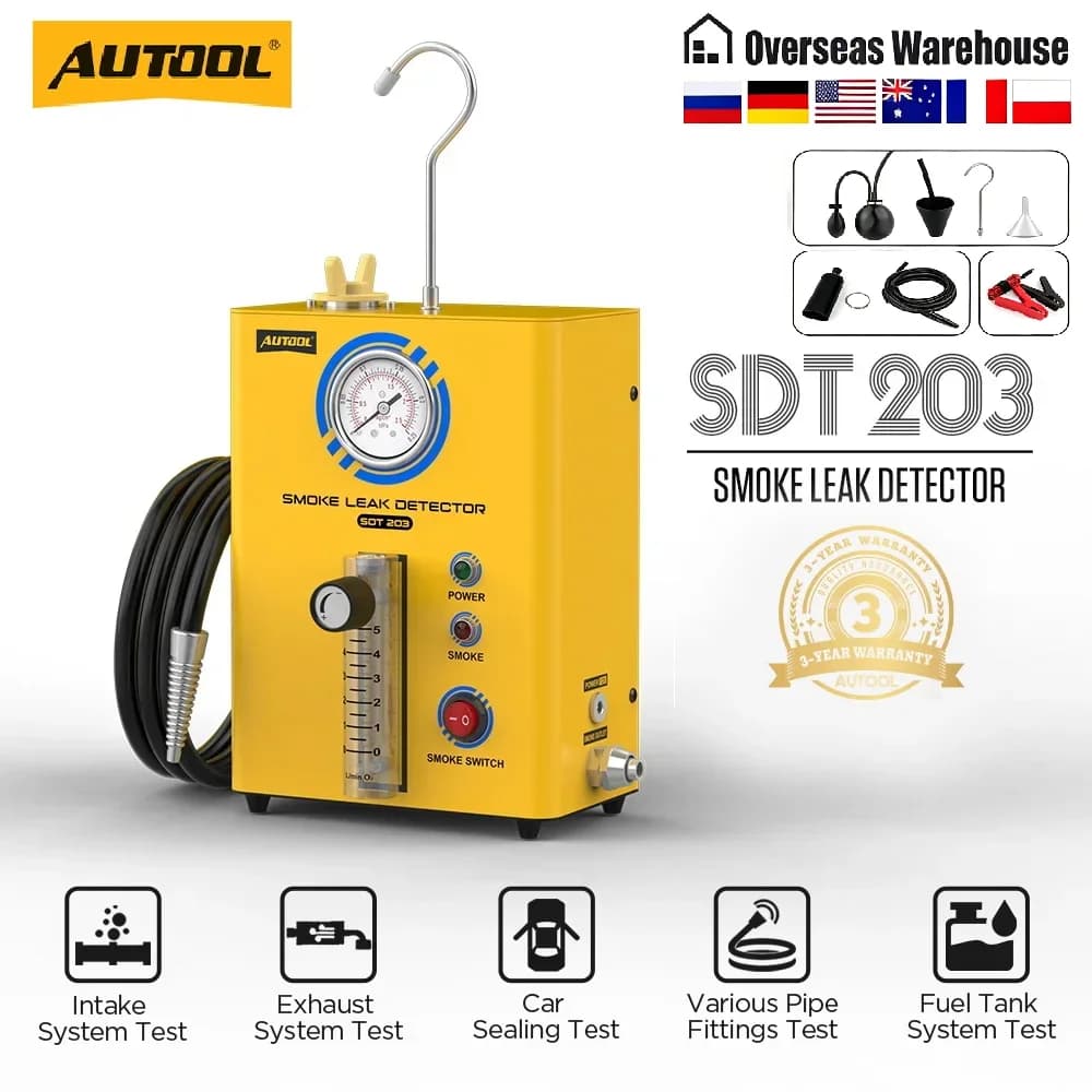 EVAP Fuel Pipeline Vacuum Inspection Equipment SDT203 Auto Smoke Machine Leak Detector Automotive Gas Smog Diagnostic Analyzer for Car Pipe System