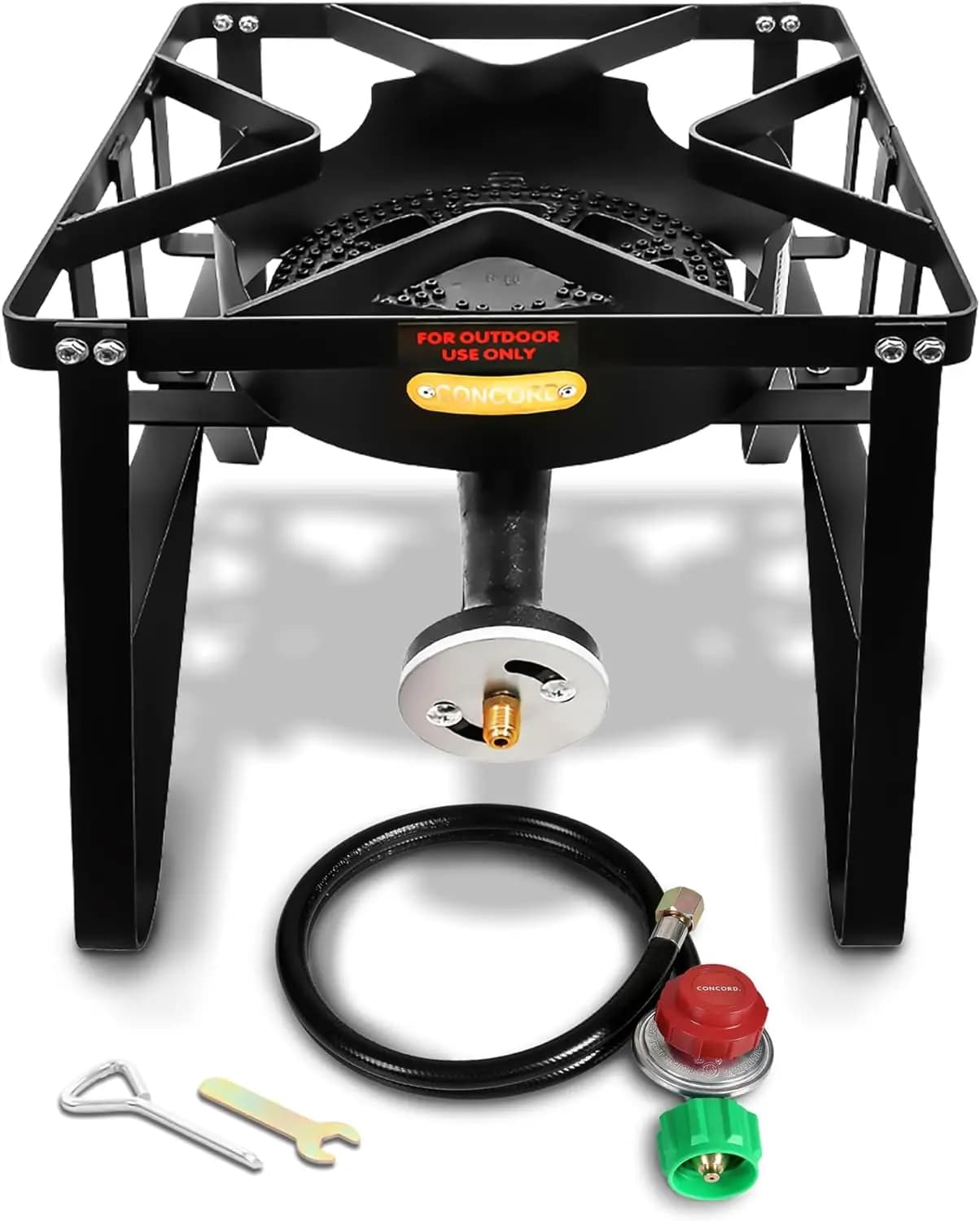 Bruciatore a propano portatile da 200.000 BTU, fornello da esterno quadrato da 16" per cucinare in campeggio e birra fatta in casa