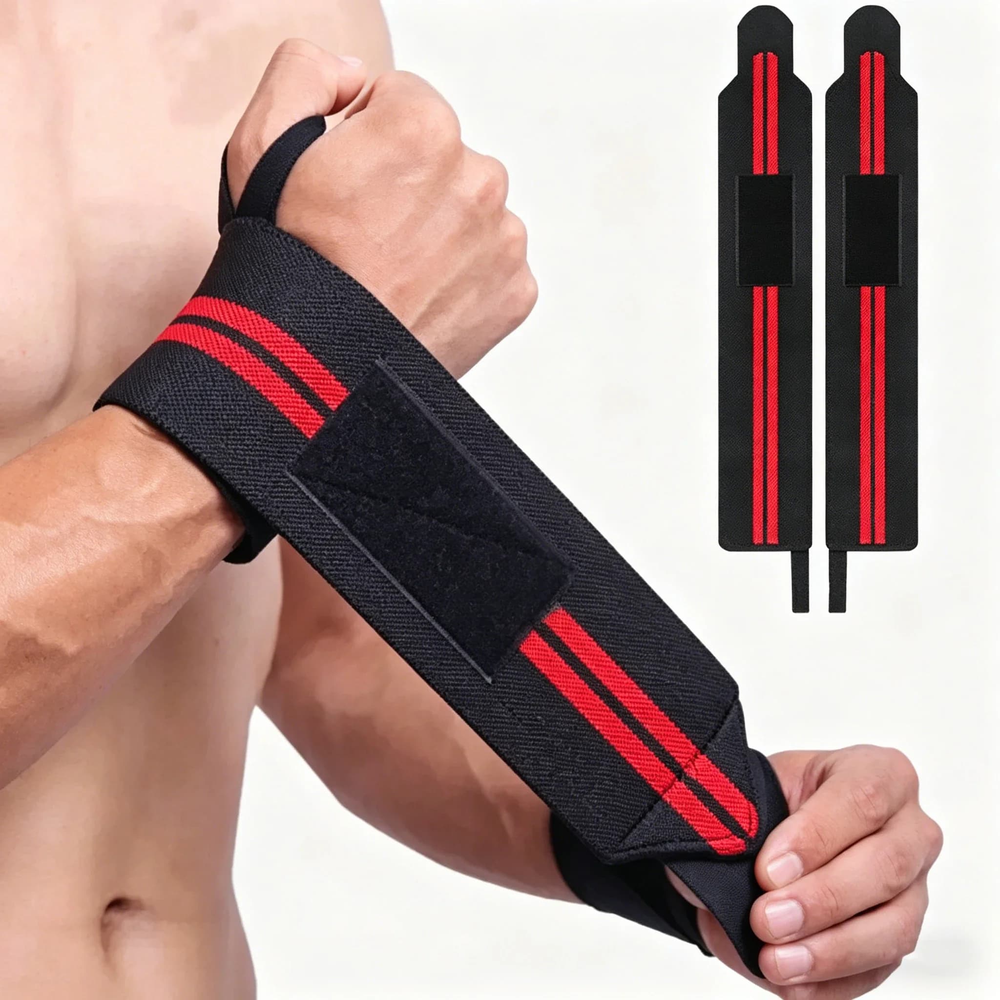 Fasce elastiche per polso (1/2 pezzi), supporto per polso, fascia protettiva per sollevamento pesi in palestra, protezione fitness, bilanciere