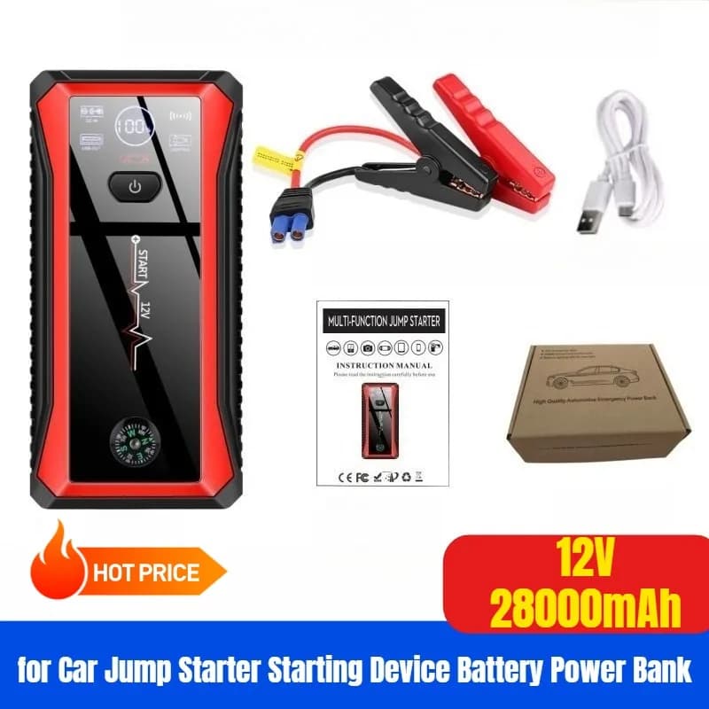 Avviatore di emergenza per auto Dispositivo di avviamento Batteria Power Bank 12V28000mAh Jumpstarter Auto Buster Booster di emergenza Caricatore per auto Jump Start