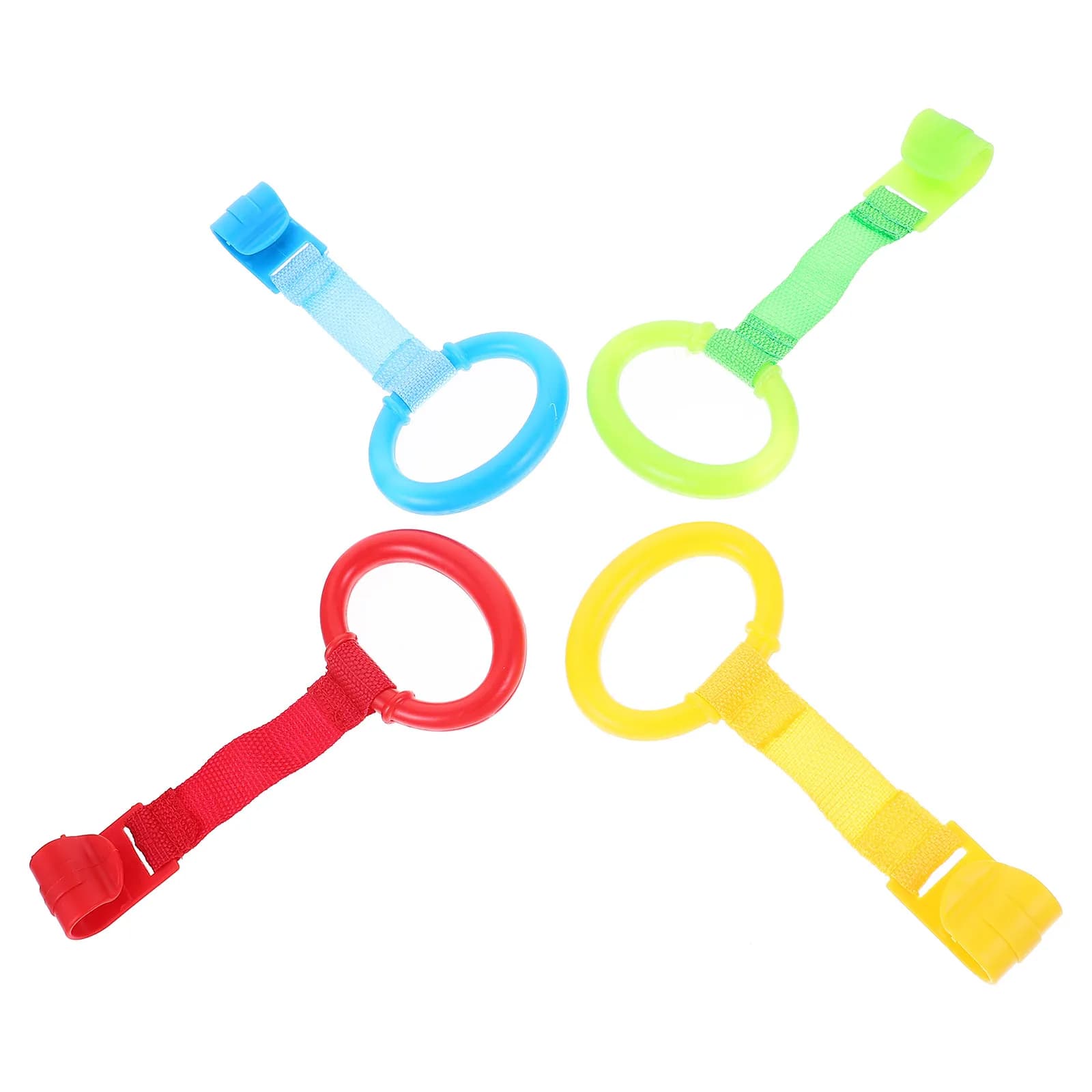 Set di 8 Anelli Colorati per Culla, Anelli di Sicurezza per Neonati, Strumenti per l'Apprendimento della Camminata