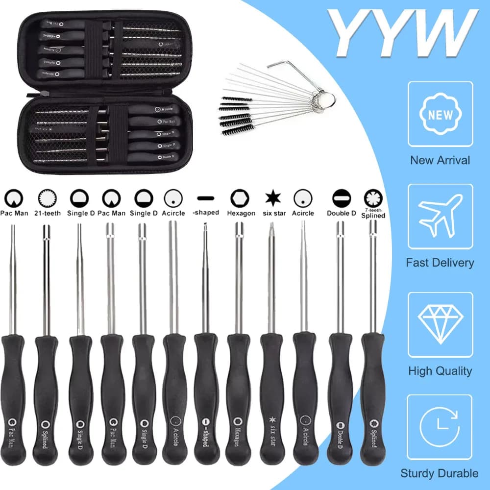 12 Pz/borsa Set di Cacciaviti Multifunzionali Strumento di Regolazione del Carburatore Multi-testa Tune-up Bullone Riparazione Auto Strumenti di Manutenzione Kit