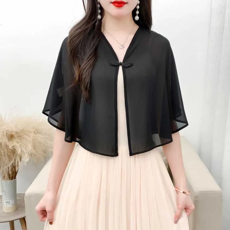 Summer Clothing for Women's Solar Protection Super Slim Small Coat New Chiffon Top Shawl With Breathable Solar Protection Cardigan Chiffon Boots