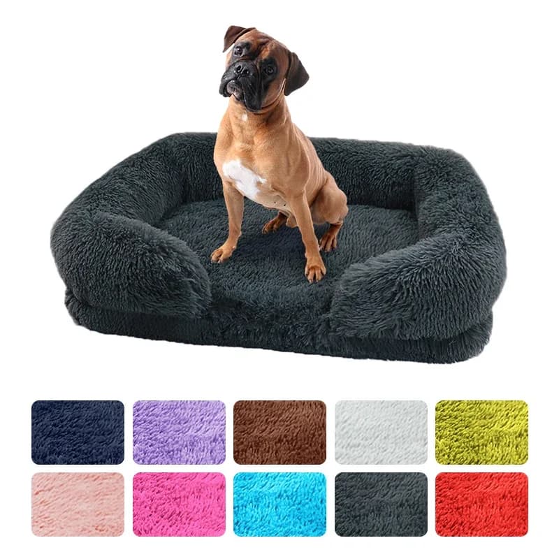 Cuccia per cani in peluche, letto per animali domestici, materassino invernale ispessito, divano letto per cani, materassino rimovibile, cuccia quadrata per cani di piccola e grande taglia
