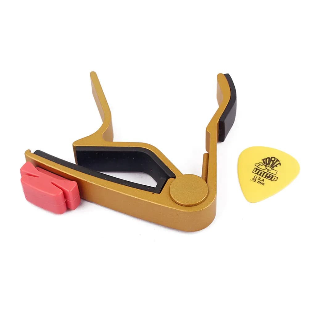 Capotasto in Lega di Alluminio per Chitarra Acustica, Elettrica, Classica, Folk, Ukulele, Banjo, Mandolino a 6 Corde, Sgancio Rapido Senza Accordatura
