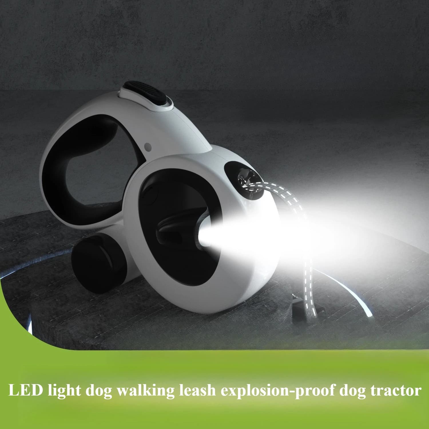 Guinzaglio retrattile automatico per animali domestici da 5 m Guinzaglio per cani riflettente Guinzaglio per cani antideflagrante con luce a LED