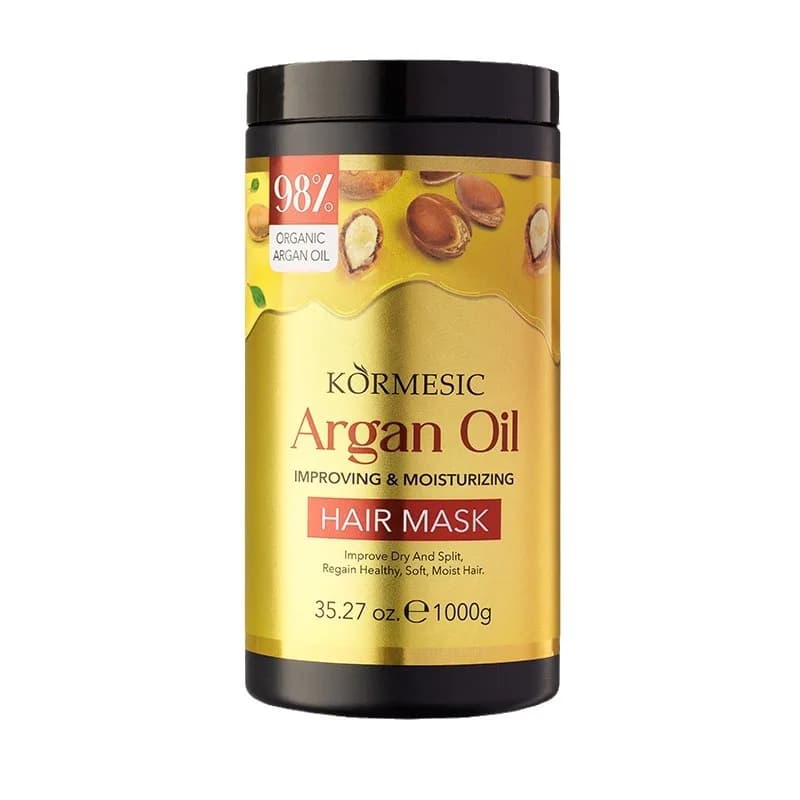 Argan Oil Hair Mask 1000ml, Protective Cover Cream for Dry and Damaged Hair, Soft, Lyscia, Polished, Deep Hydration