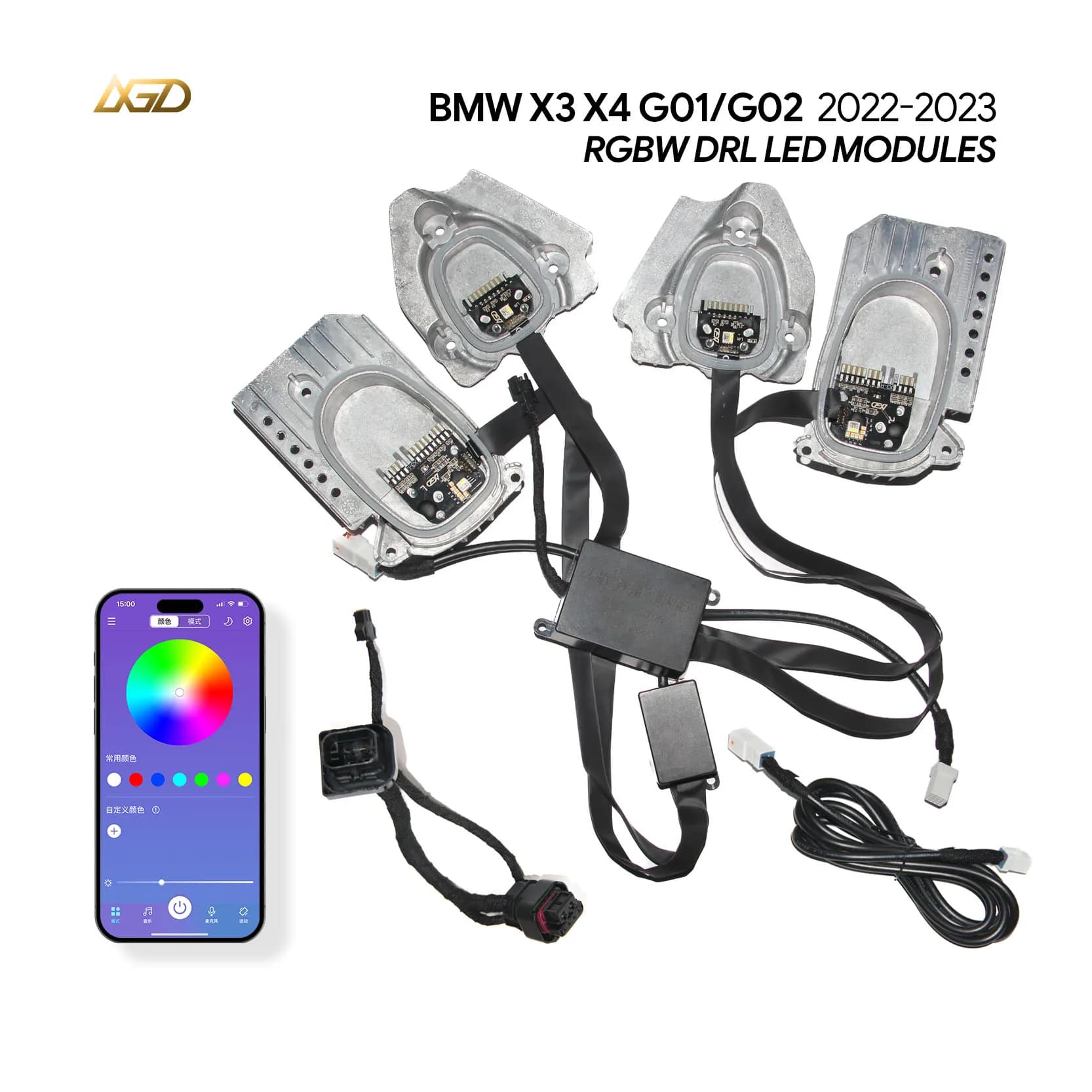 Moduli LED RGBW Angel Eyes con dissipatore di calore per il 2022 2023 BMW G01 G02 LCI X3 X4 X3M X4M F97 F98 LED adatto al faro LED versione UE