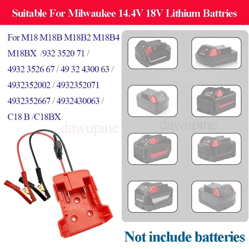 Per Milwaukee 18V Batteria Al Litio Per M18 Accenditore Salto di Avviamento Auto Booster Cavo Fusibile Convertitore FAI DA TE Kit di Alimentazione Di Emergenza
