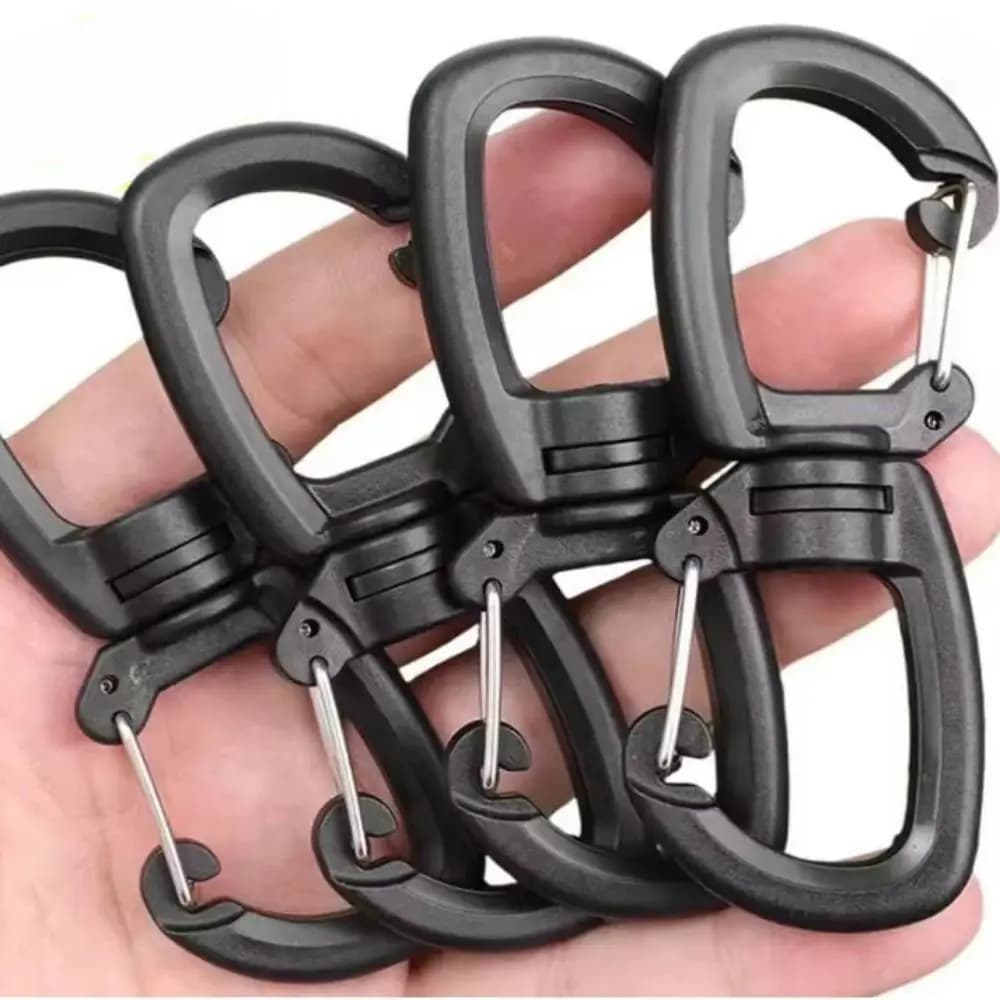 5pcs High Quality with 360 Degree Swivels Backpacks Carabiner Black POM Portable S Chain Hook Camping Accessory