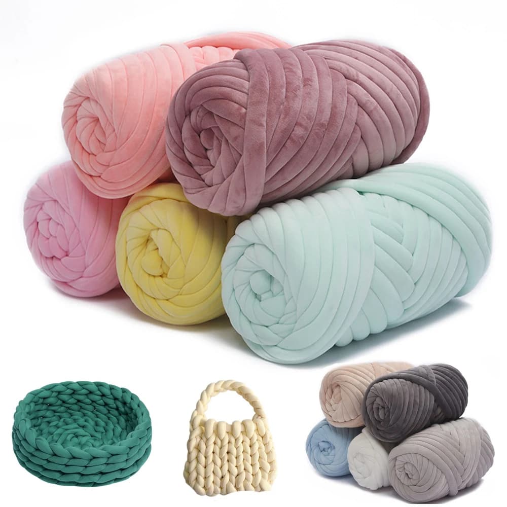 500G Super Velvet Chunky Yarn filato di lana di cotone con anima spessa per cappello da coperta fai da te braccio ingombrante Roving lavoro a mano filato per maglieria