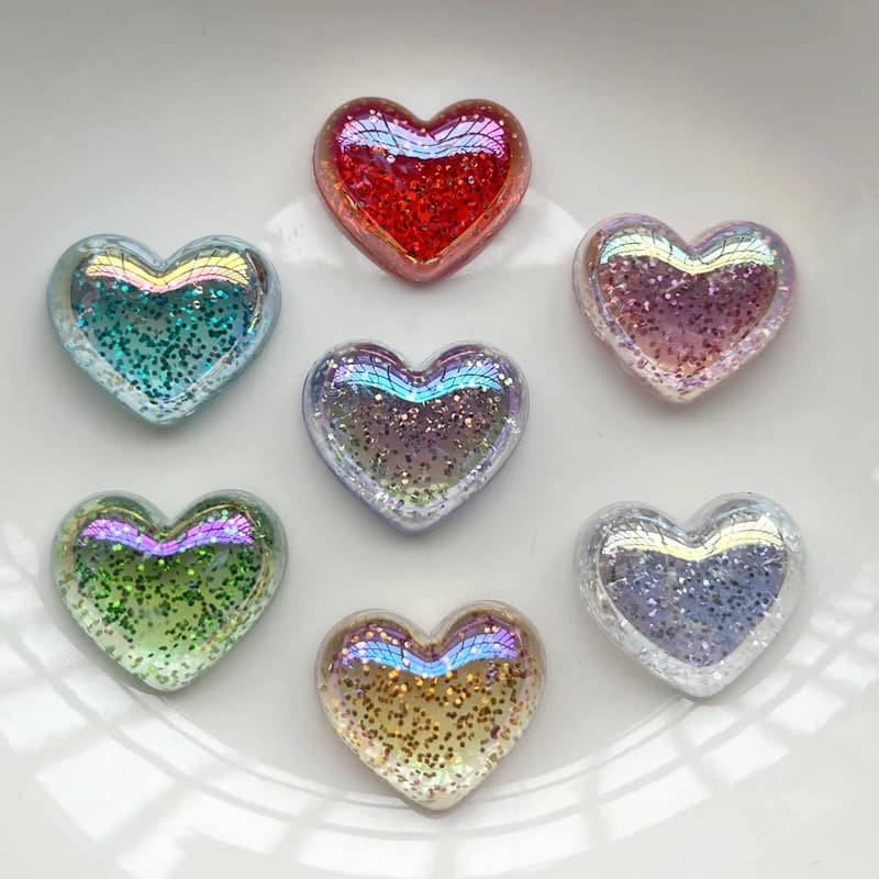 Bellissimo cuore di cristallo cielo stellato da 20 mm con strass in resina decorativa con retro piatto per la creazione di gioielli, strass per abbigliamento con forcina fai da te