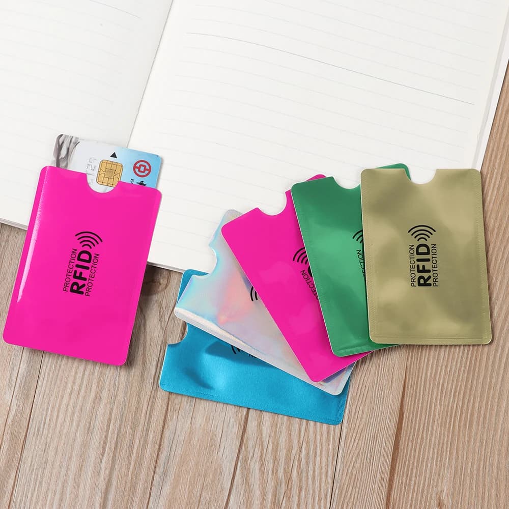 5 pezzi di sicurezza antifurto per carte di credito bancarie, portafoglio, custodia protettiva, porta carte con blocco RFID