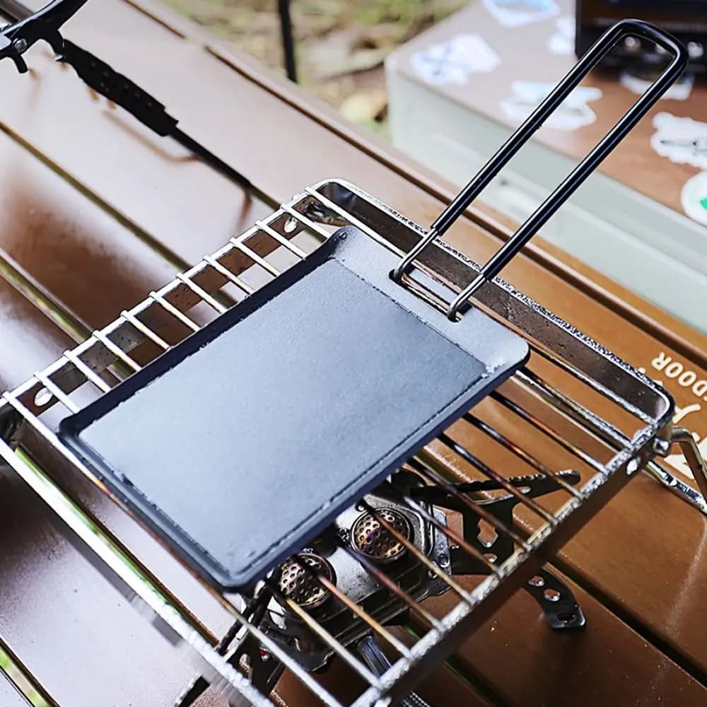 Cheese pan camping pan Rectangle non-stick pan Mini grill pan Mini cheese pan Tray for camping barbecue