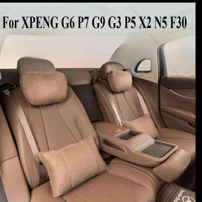 Per XPENG G6 P7 G9 G3 P5 X2 N5 F30 2023-2025 Pelle Scamosciata Auto Collo Cuscino Sedile Poggiatesta Lombare Colonna vertebrale Protectio Accessori interni auto