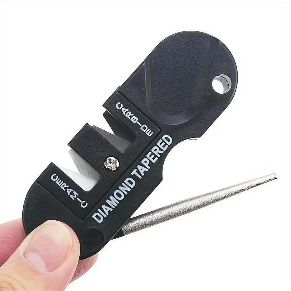 4-in-1 Portable Knife Sharpener Multi-functional Sharpening Tool for Outdoor Camping Kitchen Chef Knives