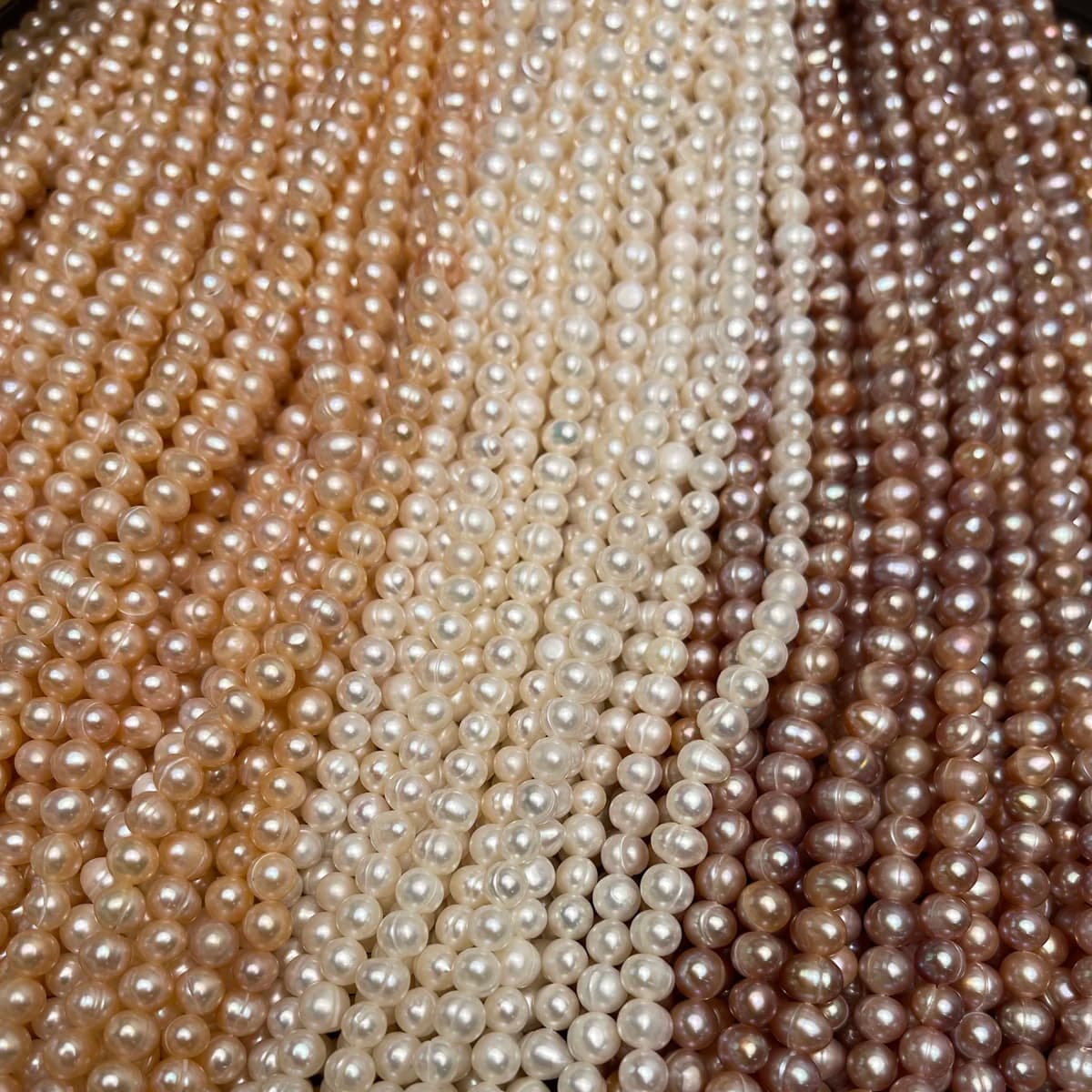 6-7mm Natural Freshwater Pearl Purple Spacer Beads for DIY Jewelry Making Near-round Accessories for Necklace Earring Bracelet