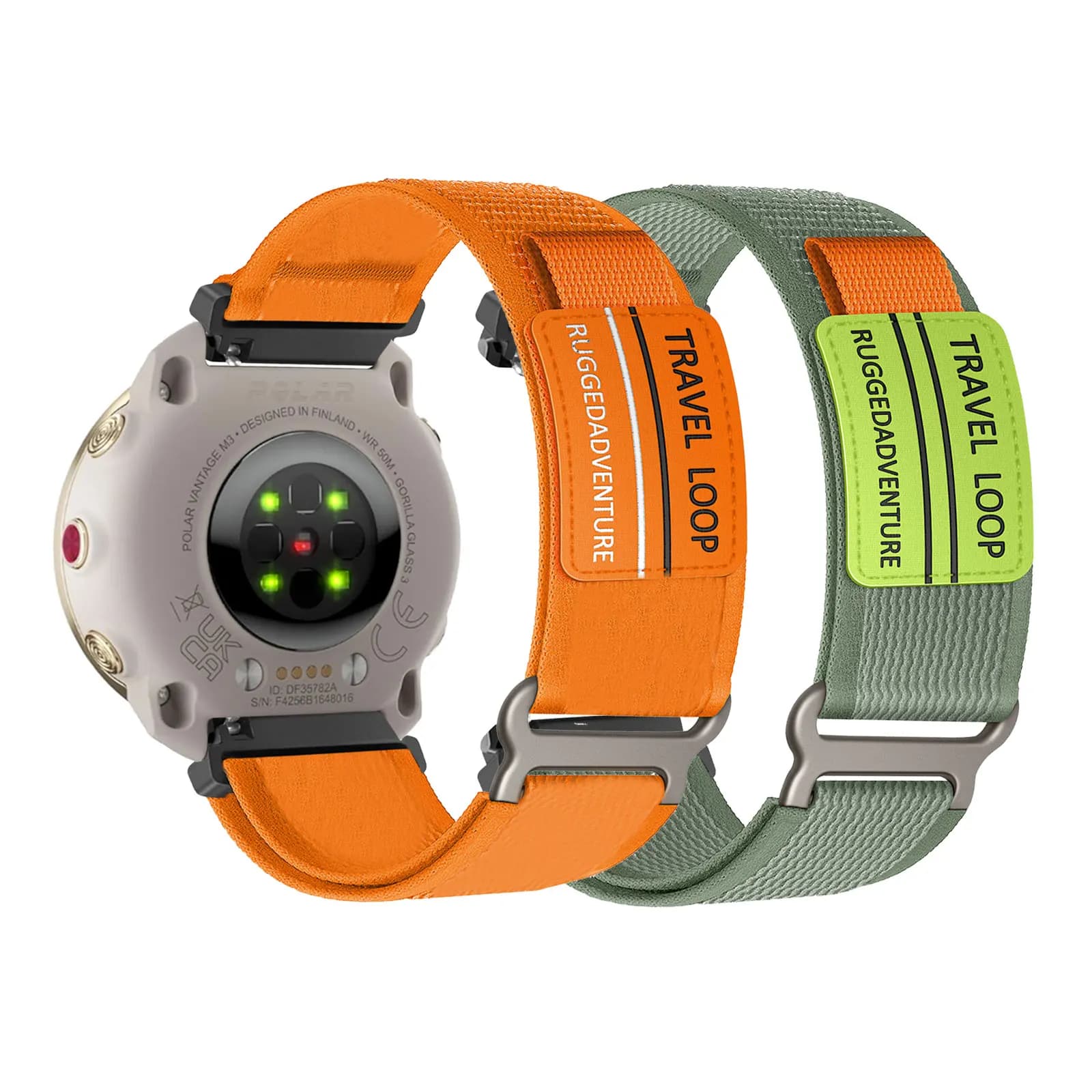 2 fasce in nylon con velcro per cinturino Polar Vantage M3