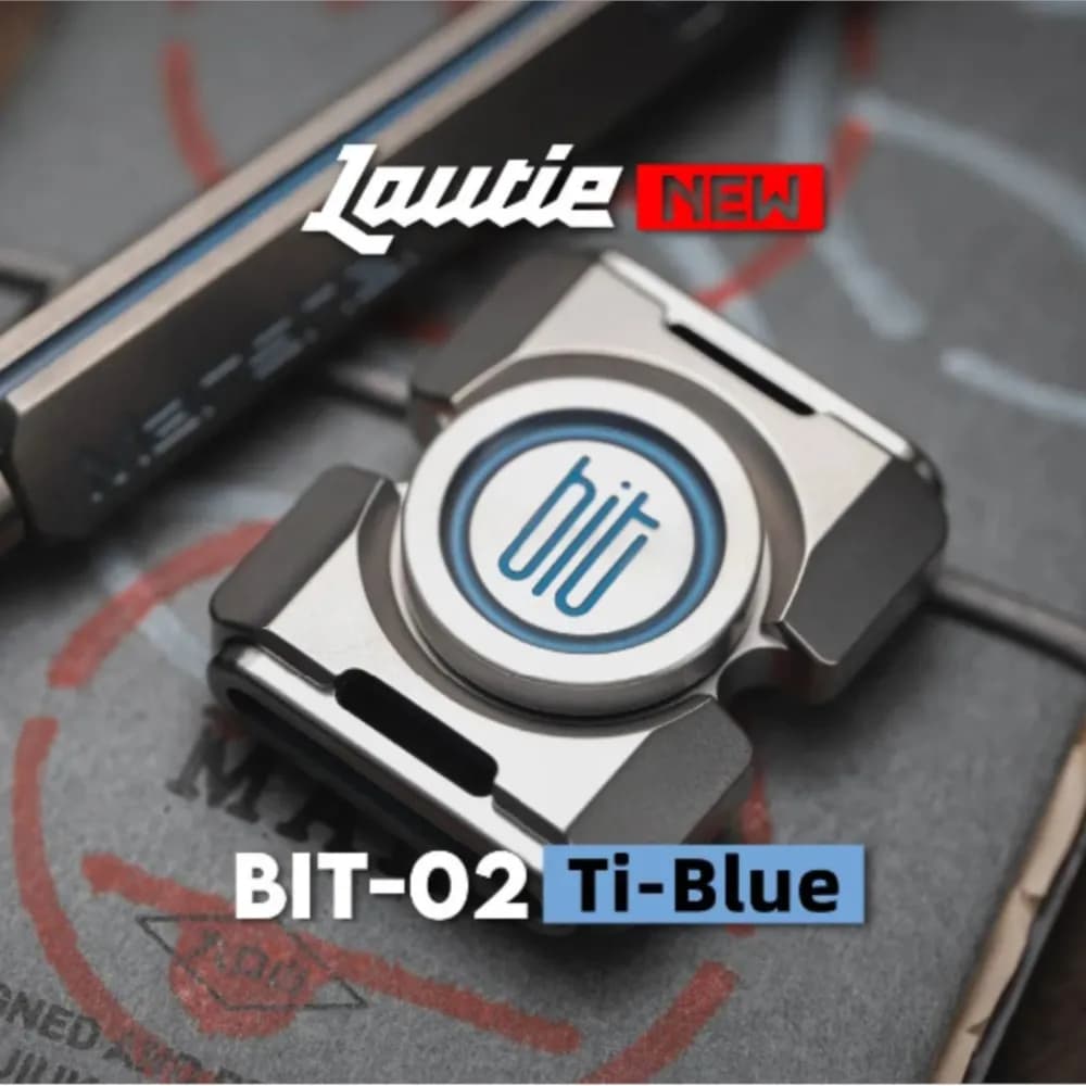LAUTIE Bit-02 Fidget Spinner in Lega di Titanio Blu Serie Bit Forma Rettangolare Spinner da Dito in Metallo