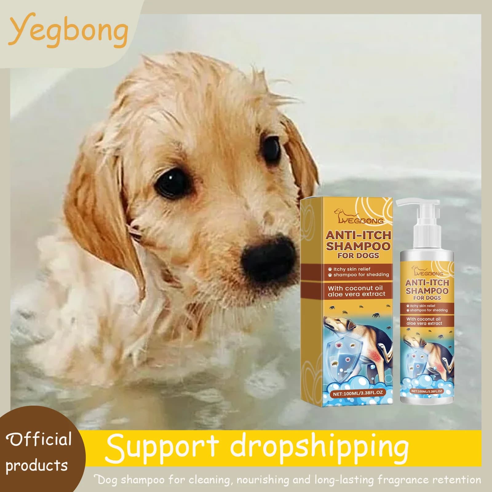 Shampoo balsamo per cani da 100 ml 2 in 1 - Idratante per pelli sensibili PH Bilanciato Anti prurito Rimozione degli acari delle pulci Pulizia degli animali domestici