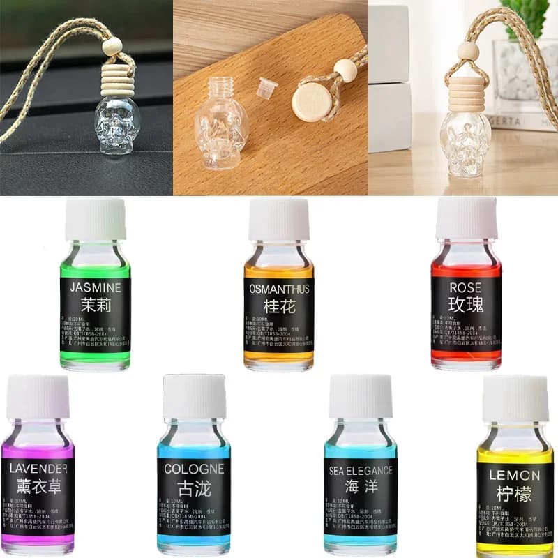Essential Oil Bottle for Aromatherapy With Skull With Perfume For Car Deodorant Best Christmas Gifts Halloween Car Accessories