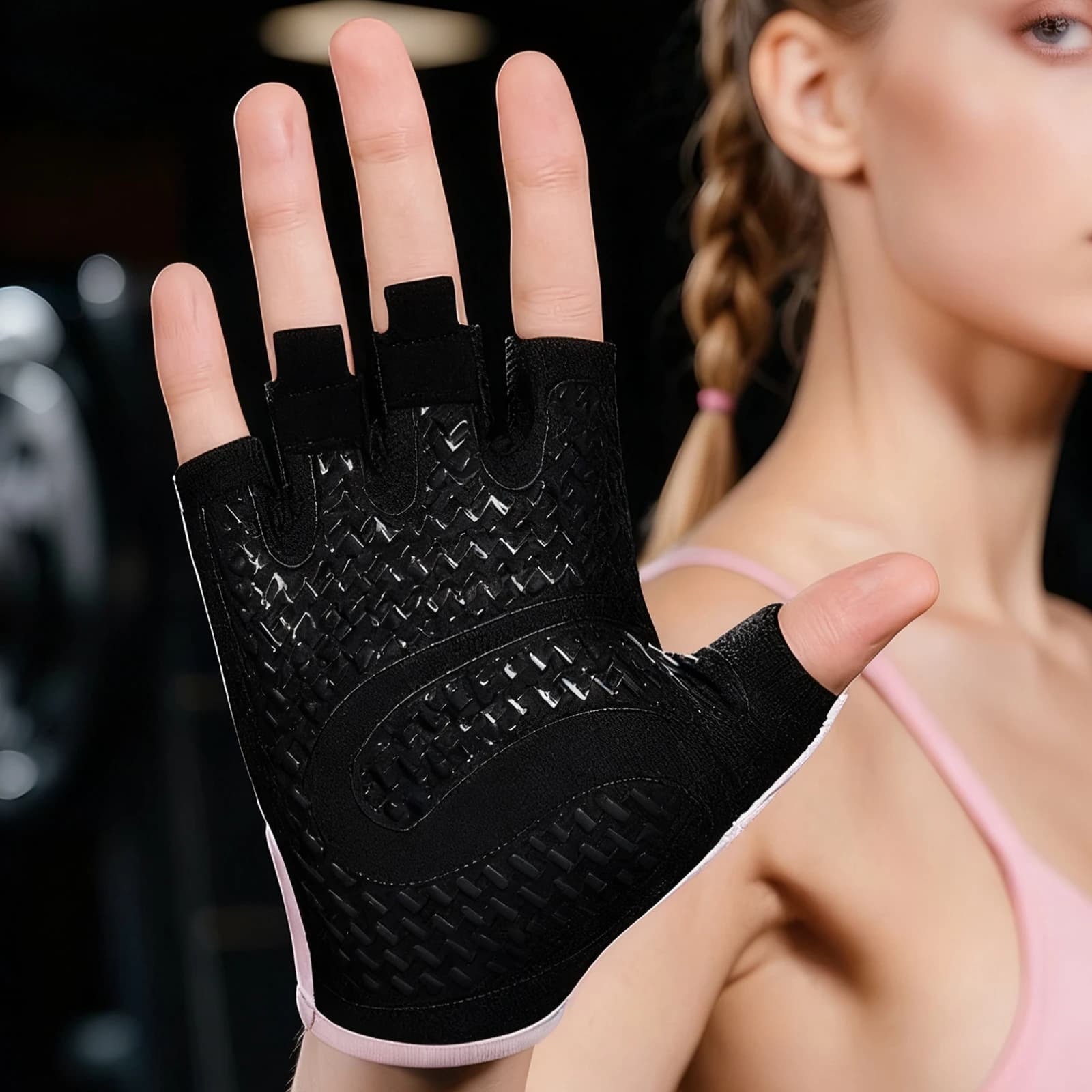 Outdoor Sports Gloves Anti-slip Fitness Protective Gloves Training Gloves with Breathable Wrist Belt for Climbing Exercises Lifting in Gym