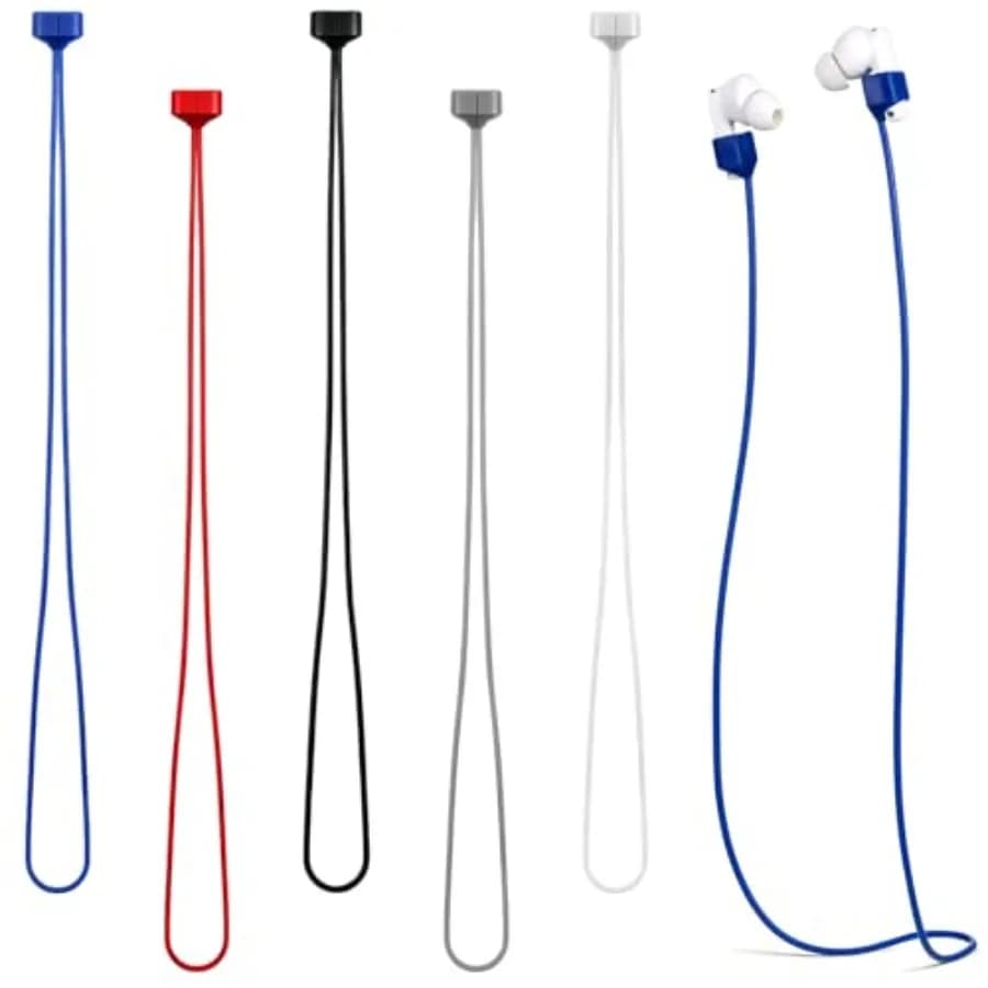 5 Pcs Magnetic Anti-Lost Straps Wireless Earbud Lanyards Soft Silicone Neck Rope Cord Sports Running Lanyard String for Headpho