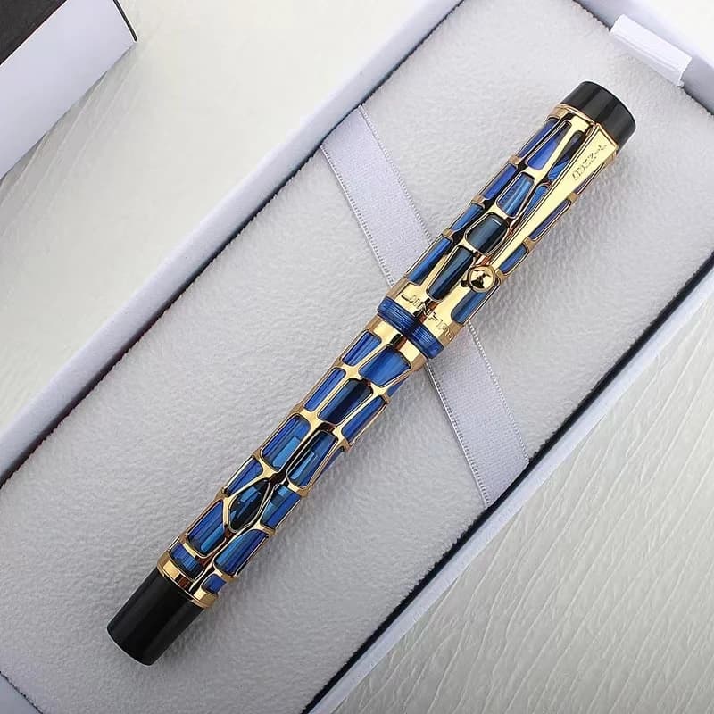 5Colour Luxury Quality Jinhao 100 Resin Electroplating Hollow School Supplies Student Office Stationary M Nib Fountain Pen New
