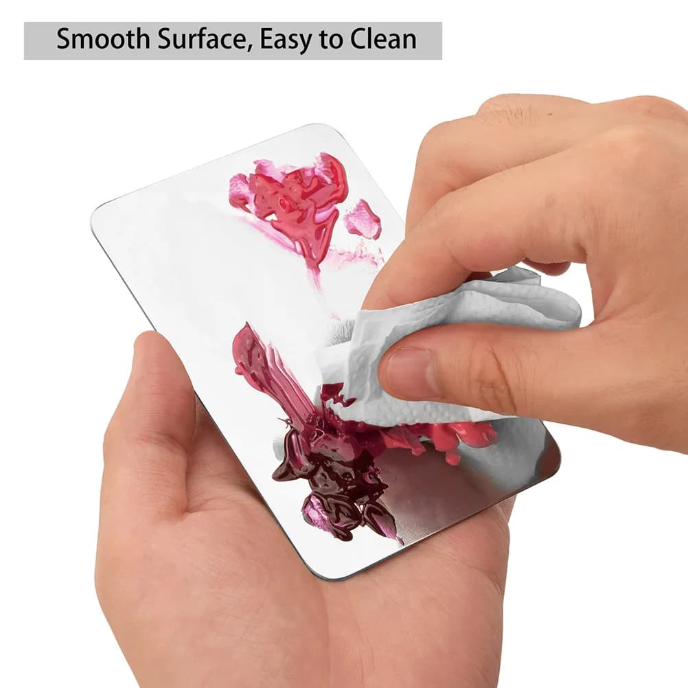 Set of 1 Plate for Mixing Make-up with Stainless Steel Spatula, Professional Tray for Mixing Bottom and Nail Pigments