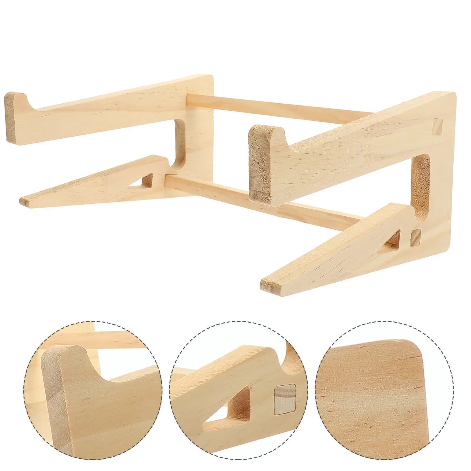 Supporto per Laptop in Legno, Rialzo Portatile per Notebook, Altezza Regolabile Ergonomicamente per una Comoda Esperienza di Scrittura e Visualizzazione