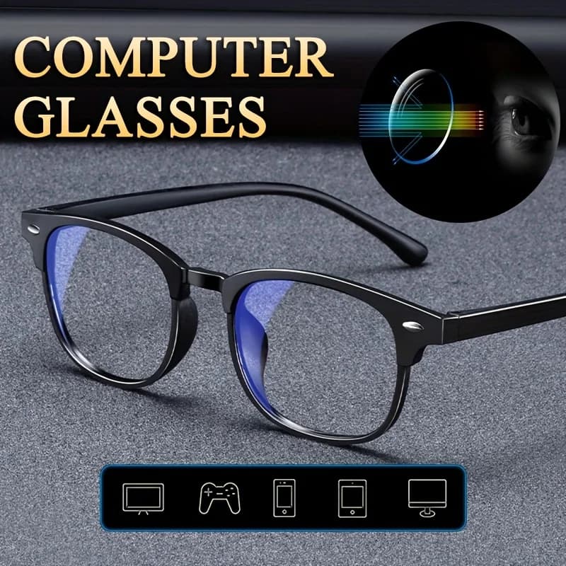 Retro Men'S Glasses Easy Design Fashion Square Frame Computer Glasses