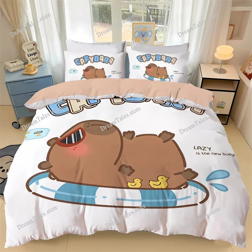 3D Print Duvet Cover Kapybara,Hydrochaeris Pattern Quilt Covers for Children Single Twin Queen King Bedding Set Home Textile