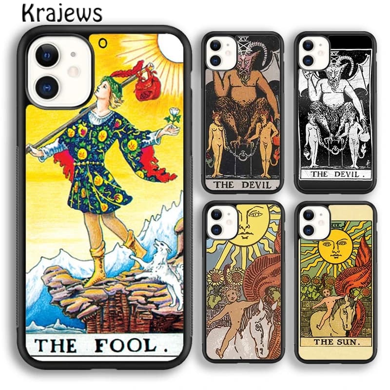 Carte dei tarocchi krajeans The Devil Cover per telefono per iPhone 15 SE2020 14 6 7 8 plus XS XR 11 12 mini 13 pro max coque Shell Fundas