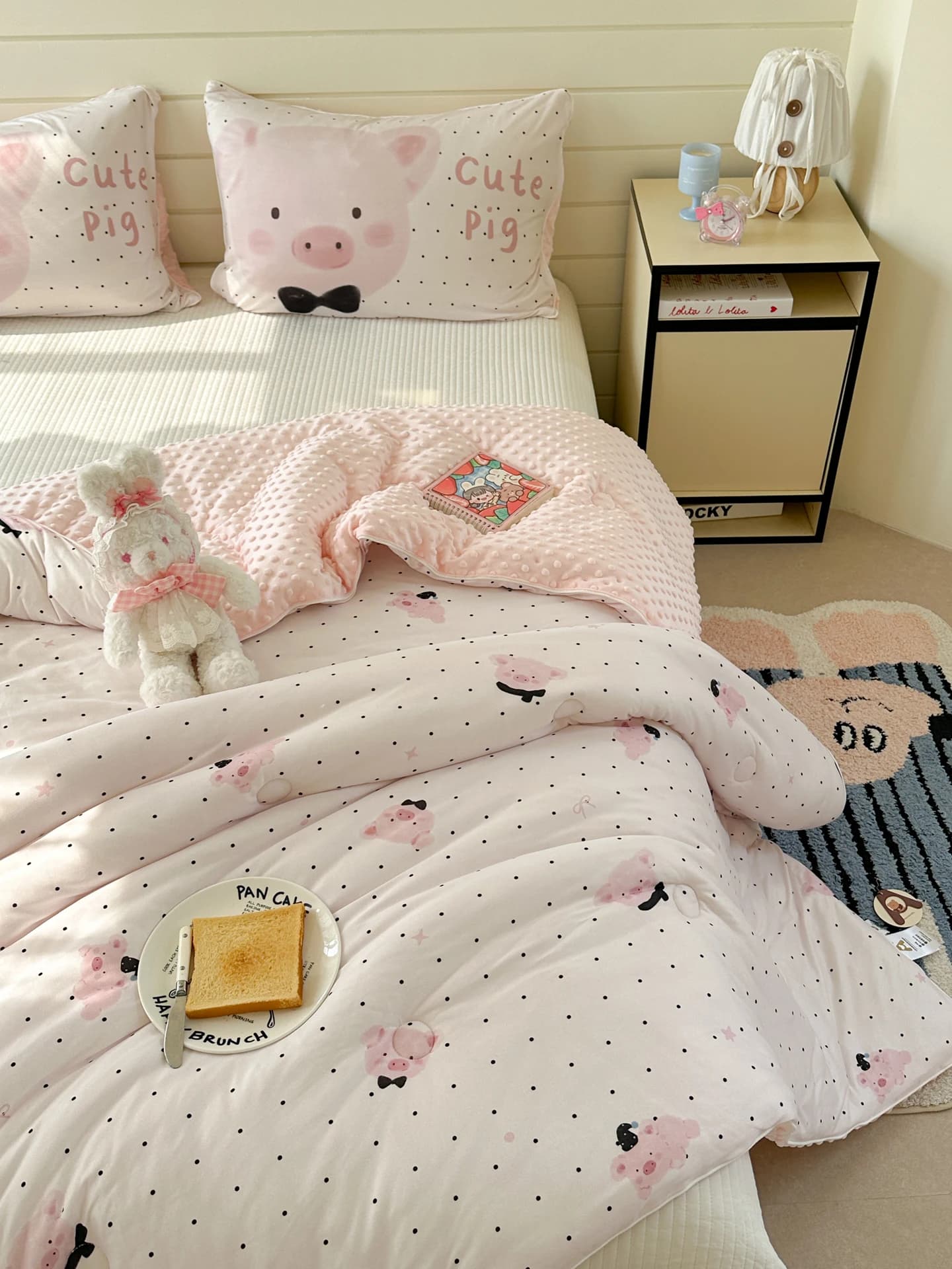 Coperta Ultra Morbida e Calda in Seta di Latte con Motivi Cartoon, Riempimento Alternativo alla Piuma, Versatile per Tutte le Stagioni...