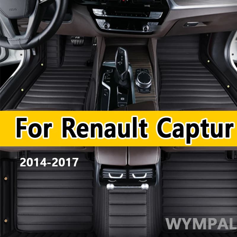 Tappetini per auto personalizzati di lusso per Renault Captur 2014 2015 2016 2017 Tappetini per auto Copri tappeto per automobile