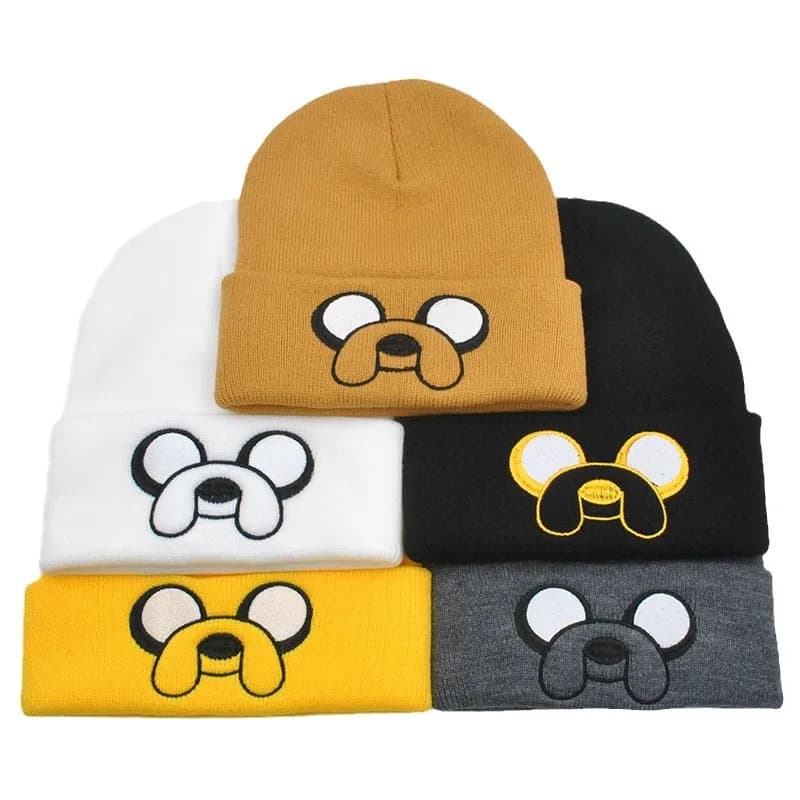 Cappello lavorato a maglia con cane carino Jake Berretto invernale caldo per donna Uomo Cappello con personaggio animale dei cartoni animati Coppia set coordinato Accessorio con cappuccio