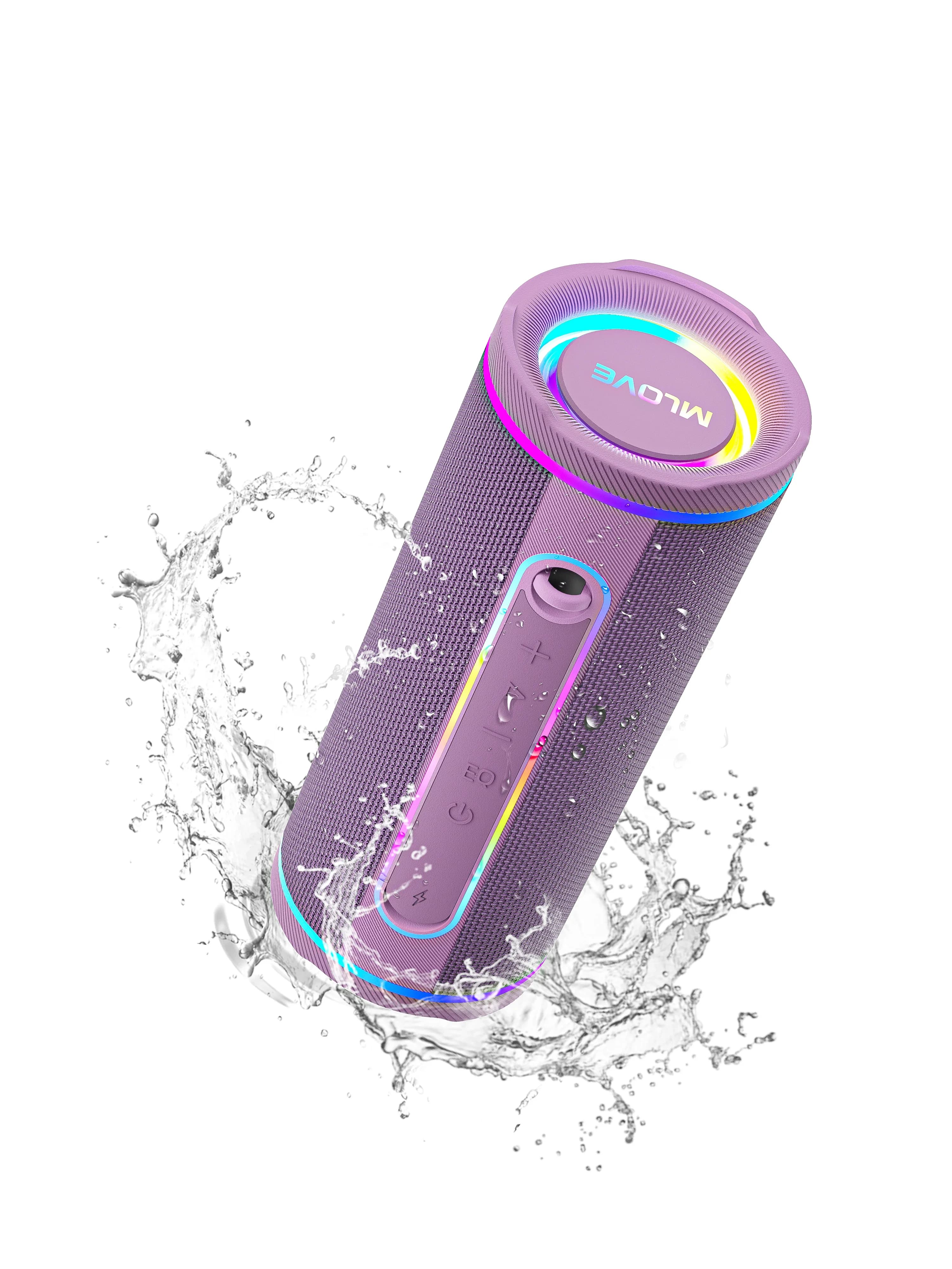 Altoparlante Bluetooth portatile MLOVE – Potente doppio suono, illuminazione RGB colorata, completamente impermeabile (IPX7), abilitato con TWS