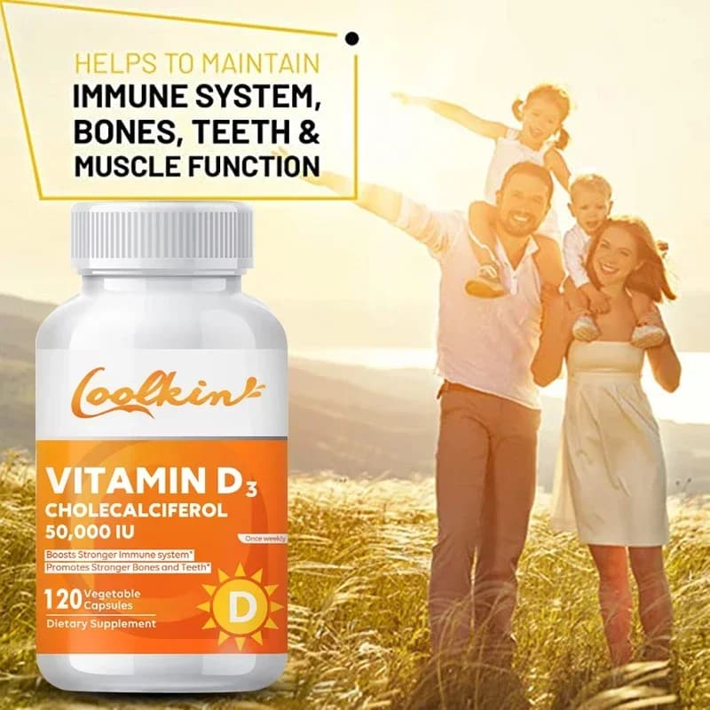 Vitamin D3 supplement: cell growth, bone regeneration, immune support, strong bone and nervous system health