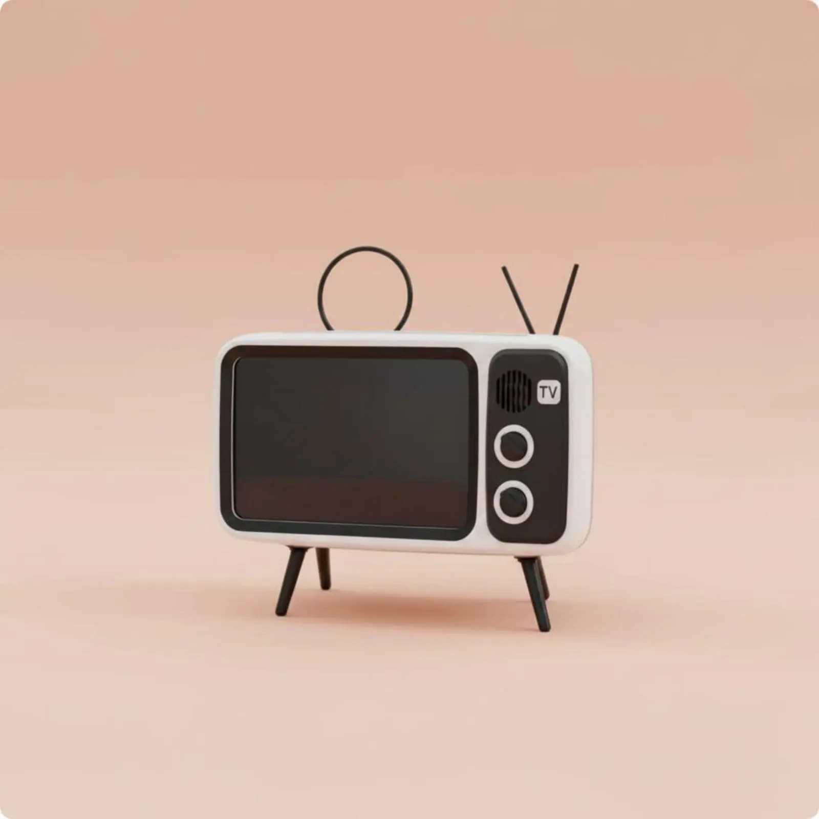 TV Design Bluetooth Speaker Stand Custom Logo Retro TV Phone Stand Desktop Bluetooth Speaker Power Bank Retro Television Holder