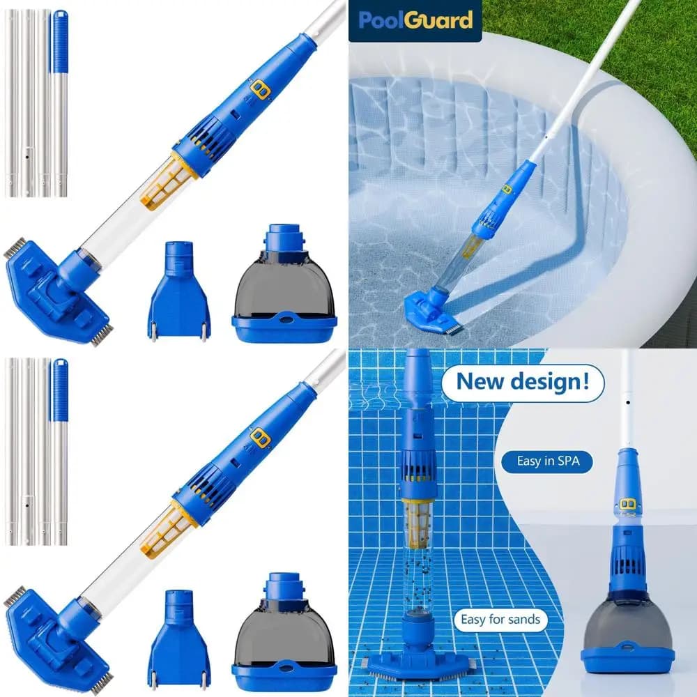 Wireless rechargeable pool vacuum cleaner with powerful suction for outdoor pools, spa, hot tubs and ponds - 60 minutes R