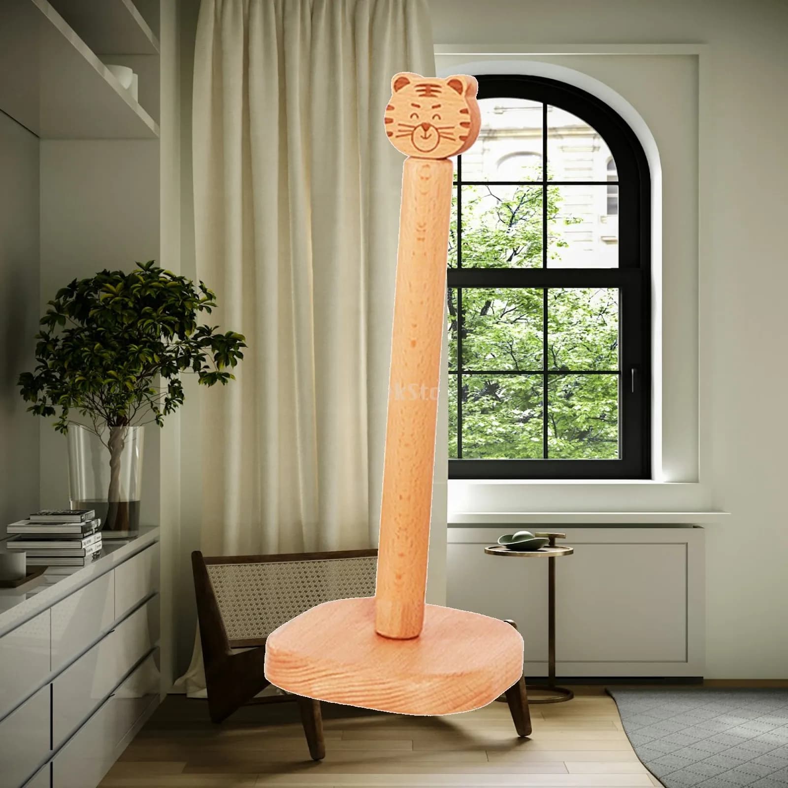 Wood Paper Towel Holder Rustic Paper Roll Holder for Toilet Home Living Room